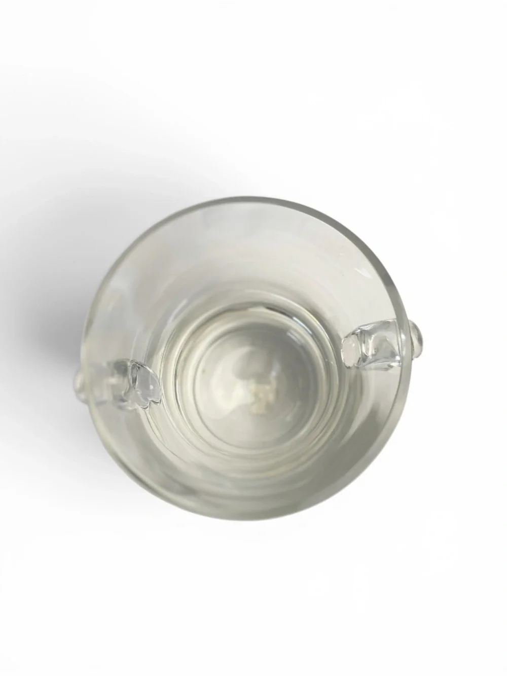 Pottery Barn Glass Ice Bucket Scrolled Handle